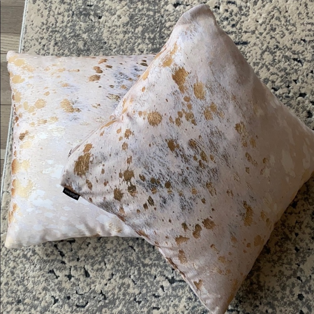 Society 6 gold pillows! Brand new condition